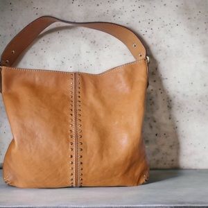 Michael Kors Astor, Tan, Studded, Leather, Hobo Style Shoulder Bag